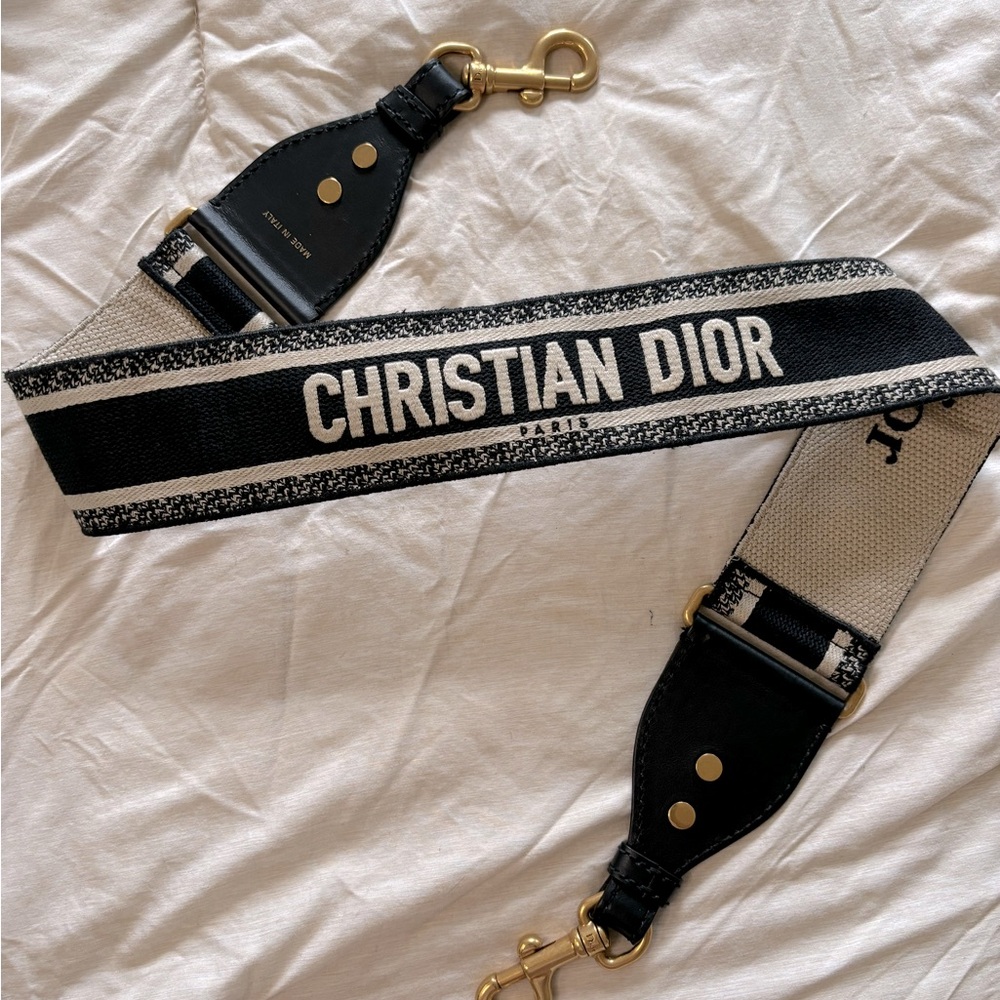 Dior Black and White Crossbody Bag Strap